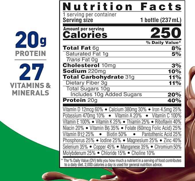 BOOST High Protein with Fiber Ready to Drink Complete Nutritional Drink, Rich Chocolate, 8 fl oz