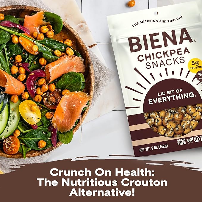 Biena Crispy Roasted Chickpea Snacks, Lil??Bit of Everything, High Protein Snacks, High Fiber