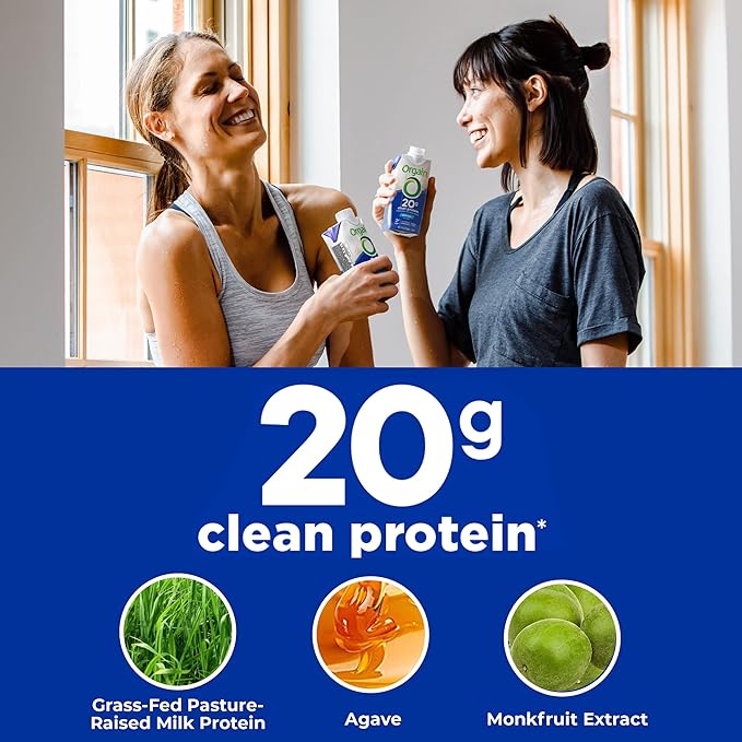 Orgain Clean Protein Shake, Grass Fed Dairy, Vanilla Bean - 20g Whey High Protein, Kosher, Ready to