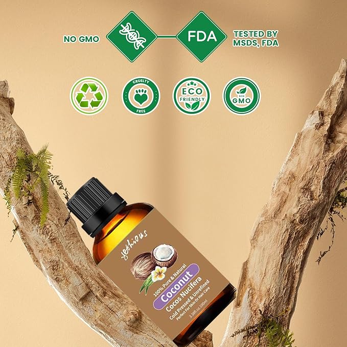 yethious Coconut Oil for Skin 100ML, Coconut Essential Oil for Diffuser Candle Making Soap