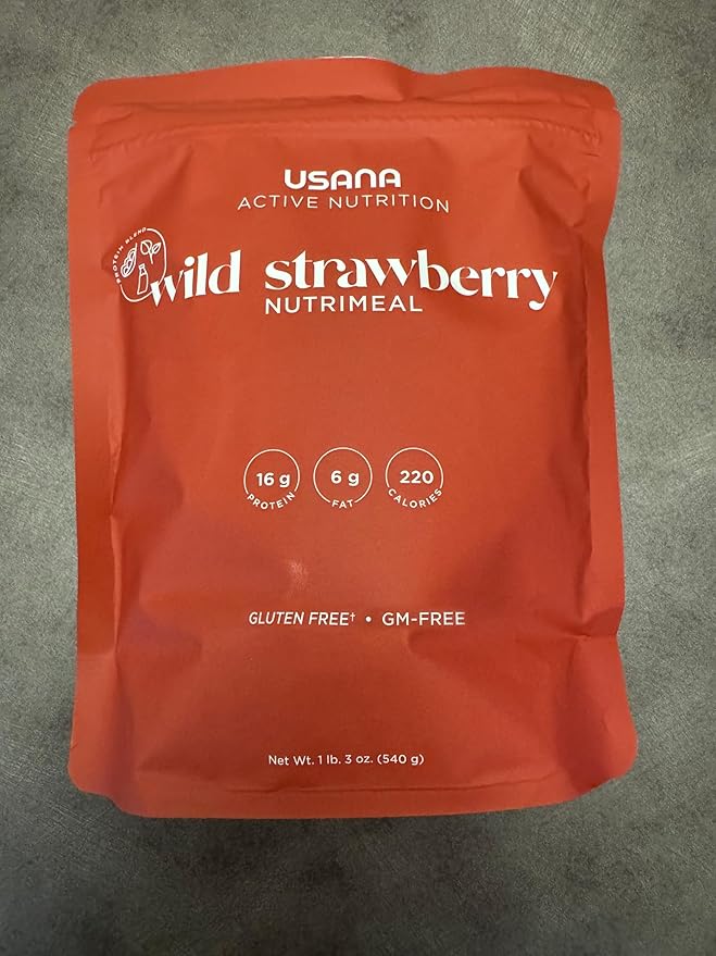 USANA Nutrimeal Meal Replacement Shake - Wild Strawberry - NON-GMO - Gluten Free - Low Glycemic