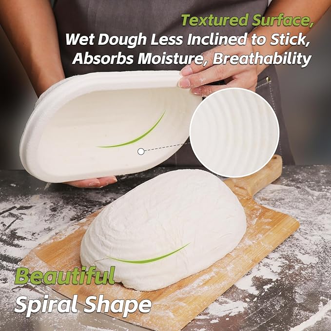 6pcs Round and Oval Pulp Bread Proofing Basket Sourdough Banneton Brotform Bread Baking Supply with
