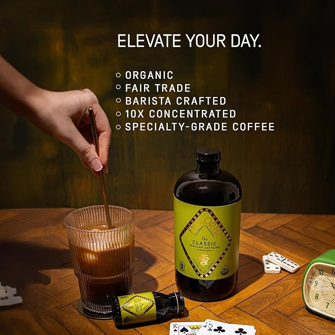 Explorer Cold Brew Organic Liquid Coffee Concentrate, Classic Regular Caffeine, Drink Iced or Hot