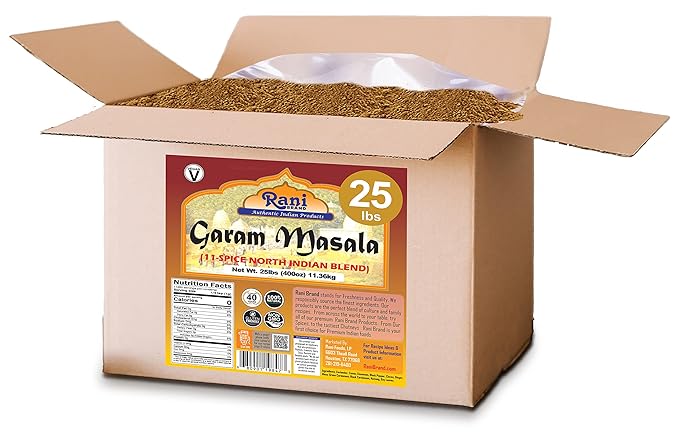 Rani Garam Masala Indian 11-Spice Blend 400oz (25lbs) 11.36kg Bulk Box ~ All Natural, Salt-Free |