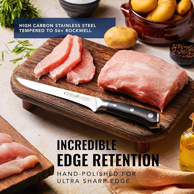 Cutluxe BBQ Carving Knife Set – Brisket Slicing and Boning Knife for Meat Cutting – Professional