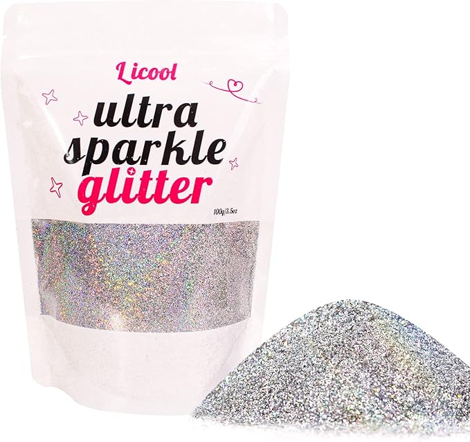 100g Holographic Ultra Fine Glitter, Sparkle Makeup Glitter, Extra Fine Craft Glitter Resin Sequins