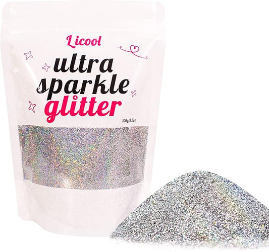 100g Holographic Ultra Fine Glitter, Sparkle Makeup Glitter, Extra Fine Craft Glitter Resin Sequins