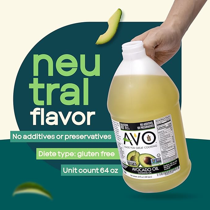 AVO NON GMO 100% Avocado Oil, 64 Fl-oz, NO Preservatives Added