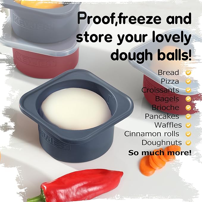 1000ml PLUS Pizza Sourdough Proofing Containers with Air-tight Lids for DIY family Artisan