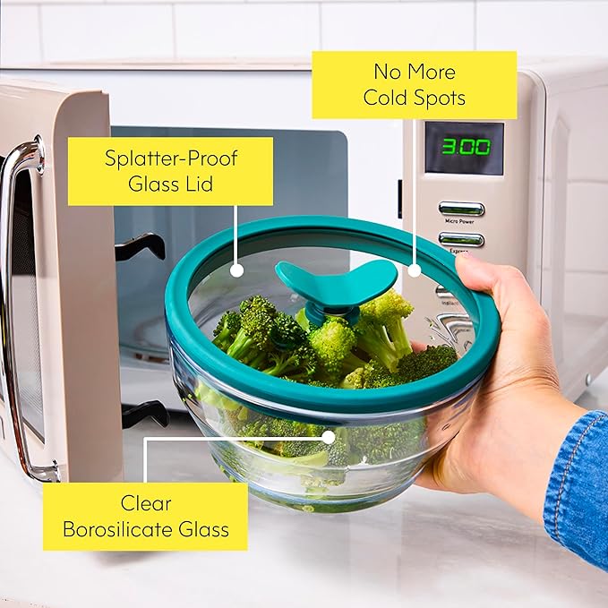 Anyday 2-Pack (2-Cup) Glass Food Storage Set with Glass Lids | Plastic-Free Meal Prep Set |