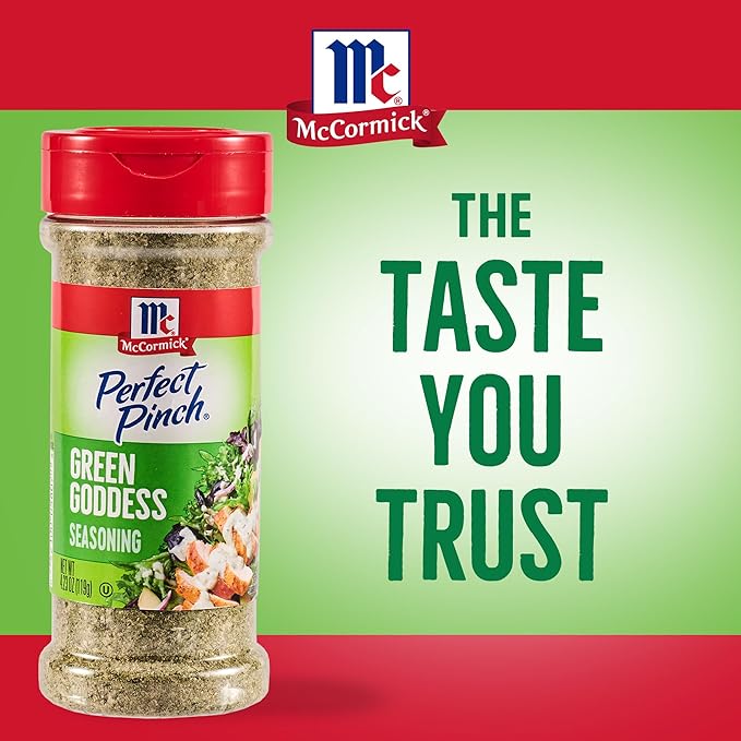 McCormick Perfect Pinch Seasoning, Green Goddess, For Adding Tangy, Herby Flavor to Chicken, Roasted Veggies, Dressings, Sauces & More, 4.23 oz