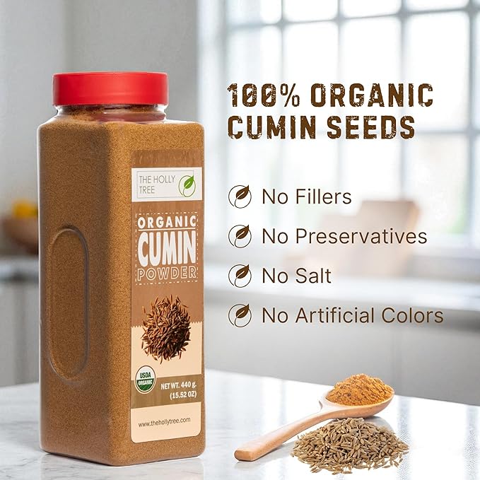 Organic Cumin Powder 15.52 oz ??Ground Cumin for Cooking & Seasoning ??USDA Organic, Gluten Free
