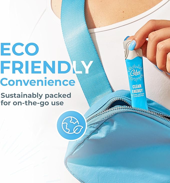Curly's Clean Energy Caffeine & Electrolyte Sticks - Energize Your Favorite Drink - Keto, Paleo &