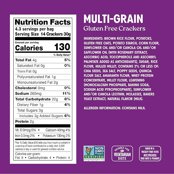 Milton’s Gluten Free Crackers Variety Bundle (Crispy Sea Salt, Multi-Grain, Everything) - Non-GMO