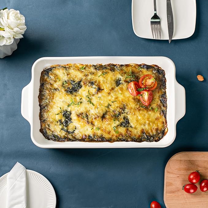 Casserole Dishes for Oven 9x13,2 Pack Ceramic Baking Dish Large & Deep,4.2 QT Casserole Dish Set