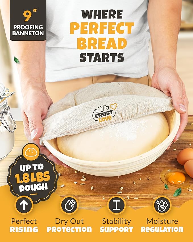 Dutch Oven for Bread Baking - incl. Sourdough Bread-Baking Supplies like Banneton Bread-Proofing