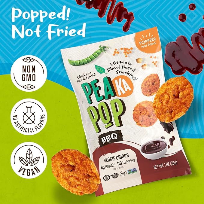 PeaKaPop Veggie Chips ??Plant-Based, Healthy Veggie Crisps with Pea, Lentil & Chickpea Protein