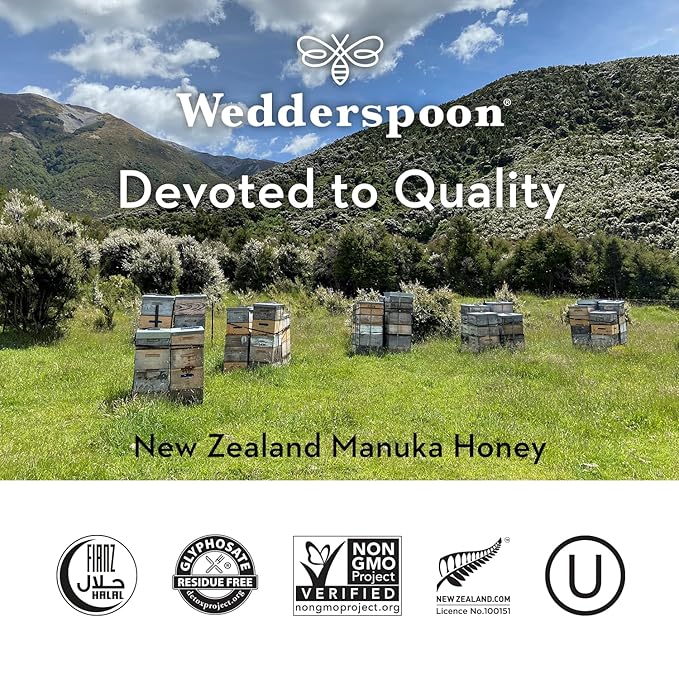 Wedderspoon Raw Premium Manuka Honey, 850+ MGO, 8.8 Oz, Unpasteurized New Zealand Honey, From Our