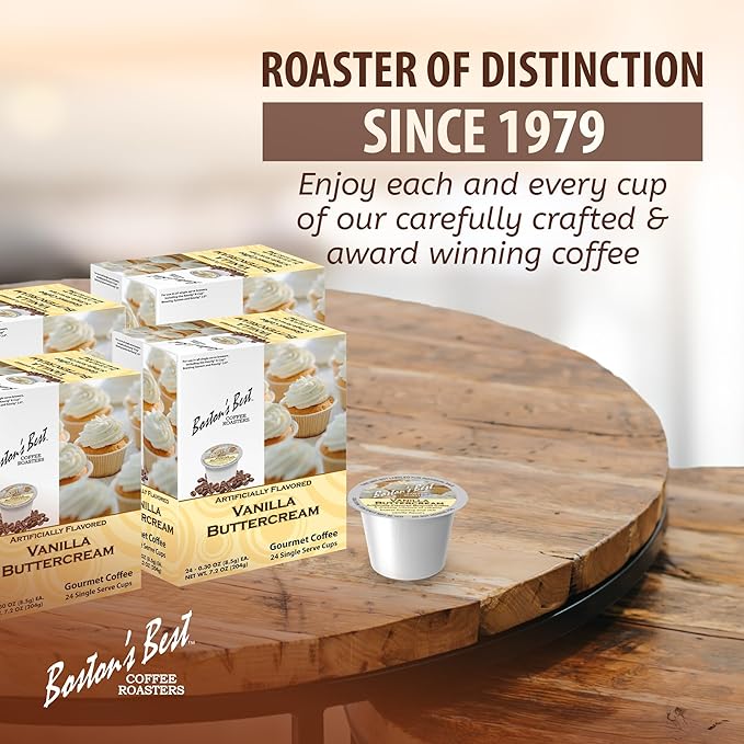 Boston’s Best - Vanilla Buttercream Flavored Delicious Gourmet Coffee Compatible with Keurig Coffee