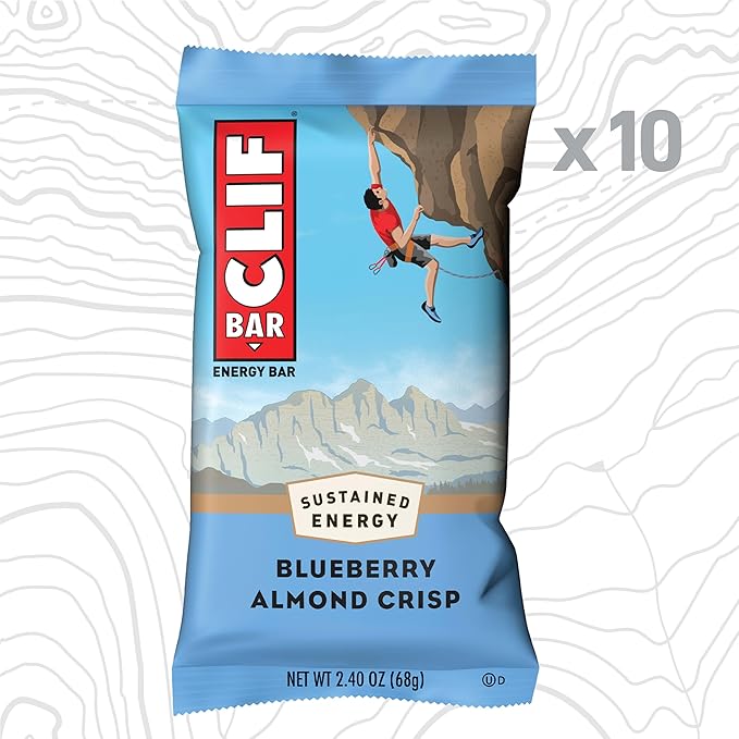 CLIF BAR - Blueberry Almond Crisp - Made with Organic Oats - Energy Bars - Non-GMO - Plant Based