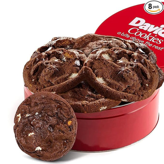 David's Cookies Fresh Baked Decadent Jumbo Smores Cookies Gift Basket Tin - Flavorful Gourmet