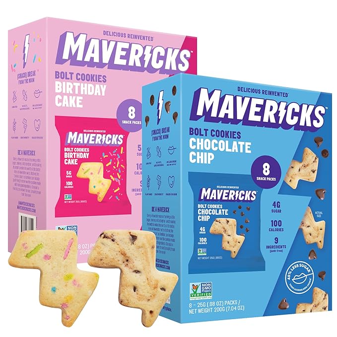 Mavericks Snacks Bolt Cookies Variety Pack ??Healthy Snacks for Kids & family ??Low Calorie