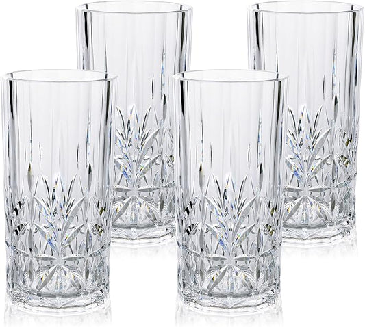 BELLAFORTE Shatterproof Tritan Plastic Tall Tumbler, Set of 4, 18oz - Myrtle Beach Drinking Glasses