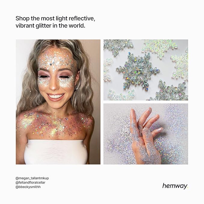 Hemway Premium Glitter Shaker - Silver | 130g Ultrafine Metallic Flake Sequins for Resin & Epoxy