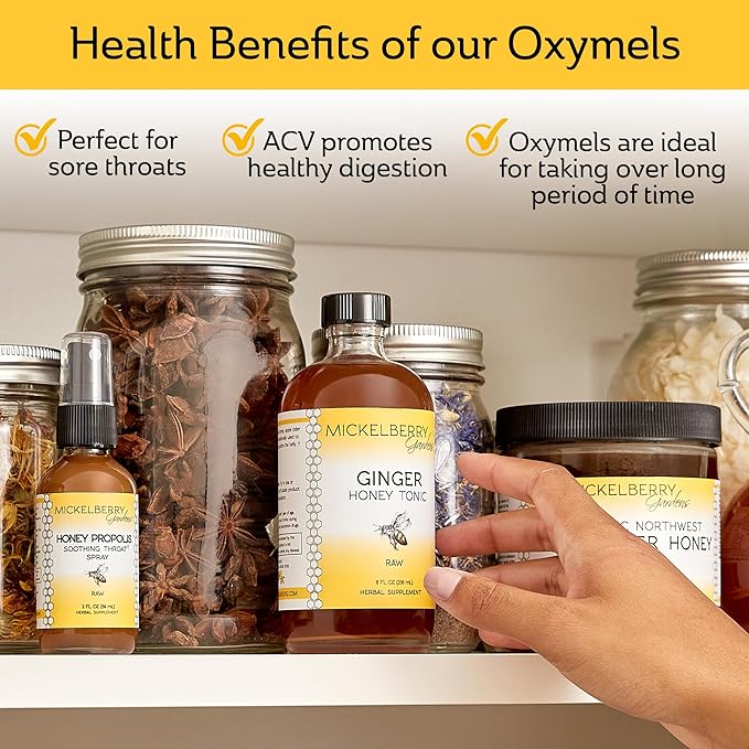 Mickelberry Gardens Immune Support Ginger Honey Tonic – Organic Ginger Shots & Syrup for Immunity