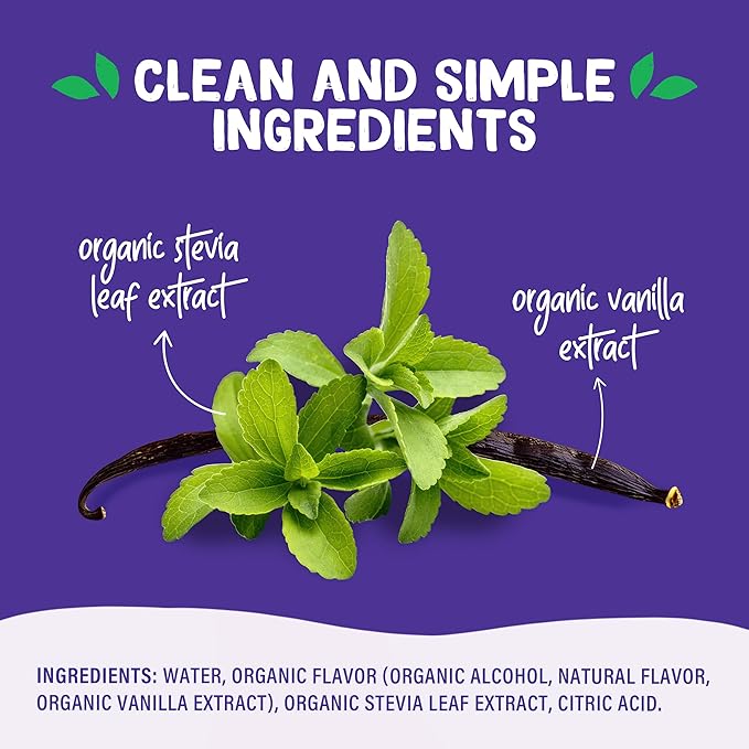 Pyure Organic Vanilla Stevia Liquid Sweetener | Sugar-Free Stevia Drops | Keto Sugar Substitute |