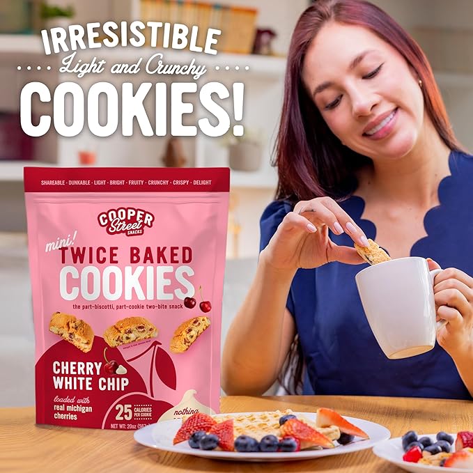 Cooper Street Twice-Baked Cherry White Chip Biscotti Cookies (16 oz) ??Over 50 Biscotti Cookies per