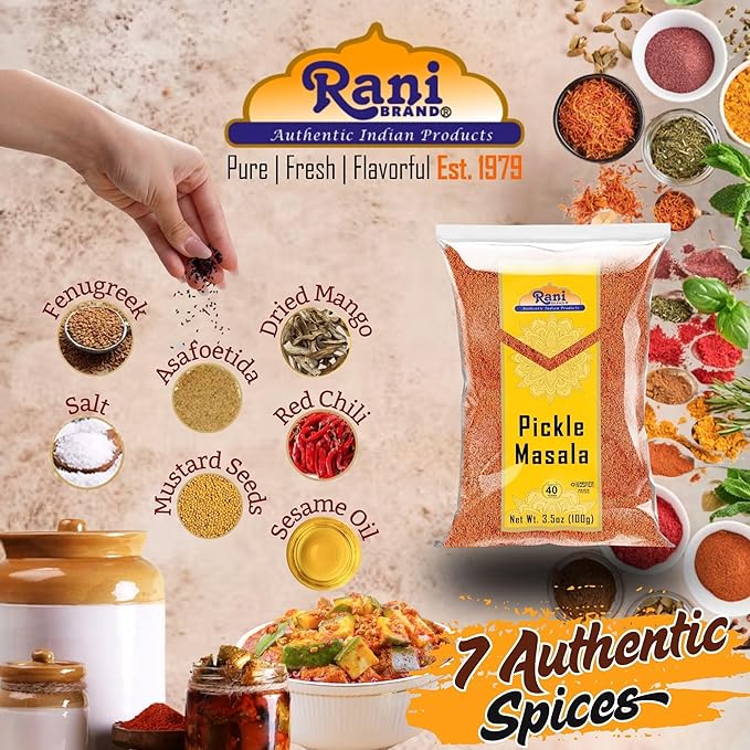 Rani Pickle (Achar) Masala Indian Spice Blend 3.5oz (100g) ~ All Natural | Vegan | Gluten Friendly