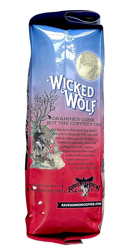 Raven's Brew Wicked Wolf Whole Bean Coffee, 12 ounce - Dark Roast - Full Body of Currant and Spice