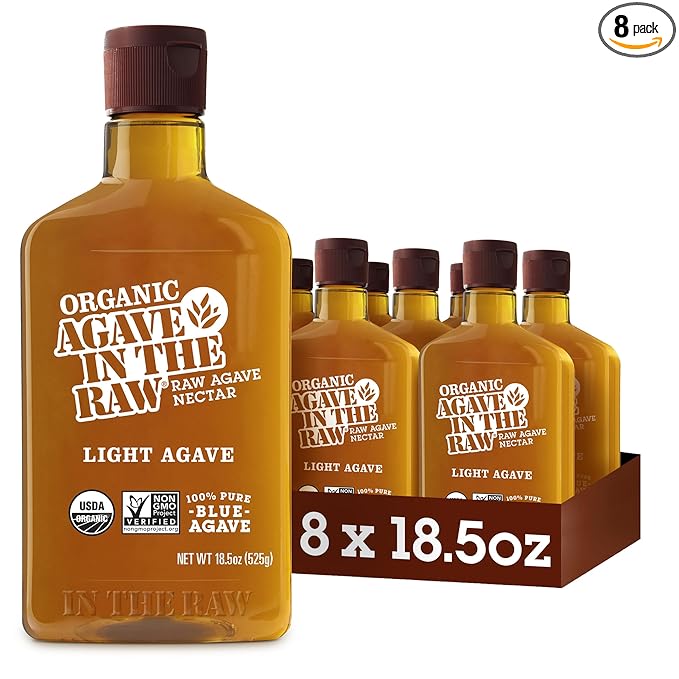 Organic Agave In The Raw Agave Nectar, 18.5 oz., 8 Pack, Made With Organic Blue Agave From Mexico