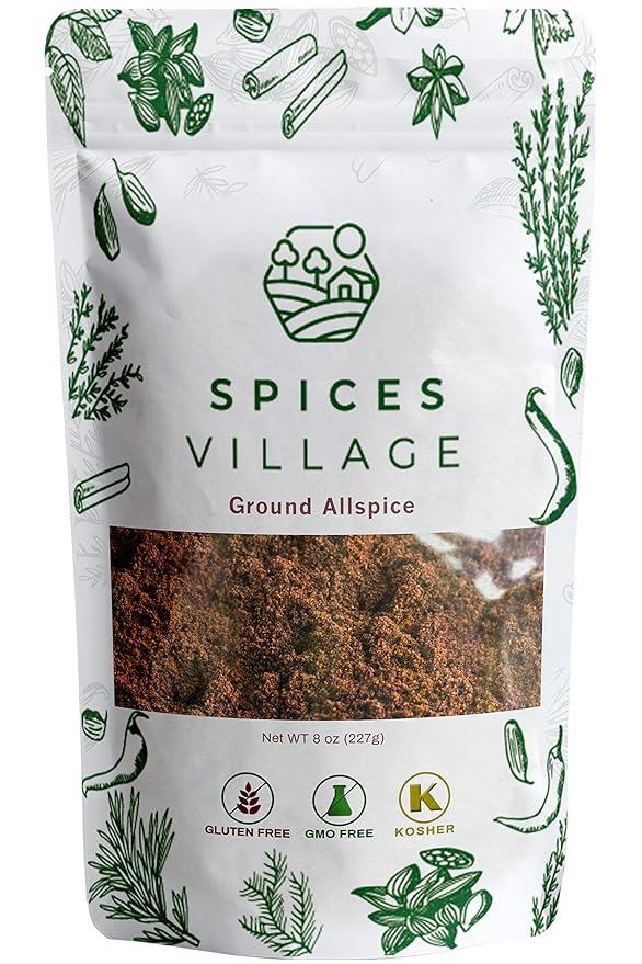 SPICES VILLAGE Ground Allspice (8 oz) - Powdered Fresh Whole Allspice Berries, Ground Jamaican