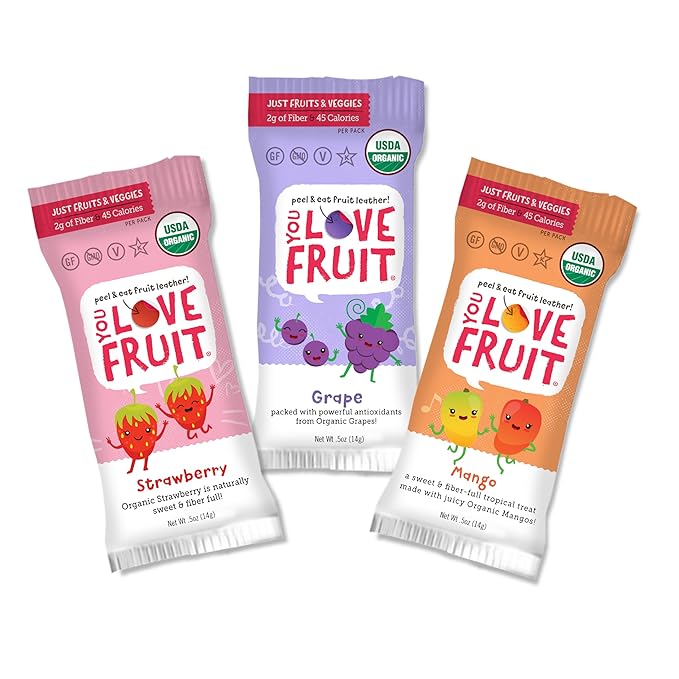 YOU LOVE FRUIT - Fruit Snacks Variety Pack 30 count, 100% Natural Gluten-Free, Vegan, Low Carb, Low