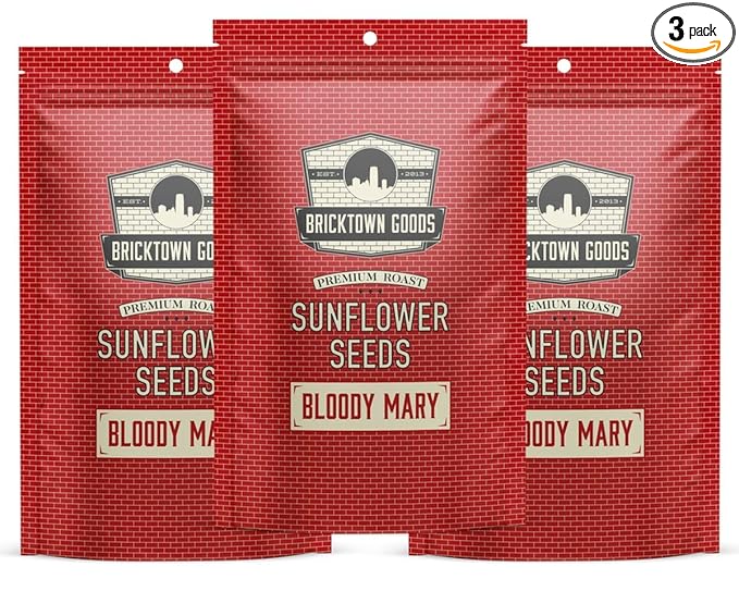 Bricktown Goods Bloody Mary Flavored Sunflower Seeds - 3 Pack - Boldly Seasoned and Roasted