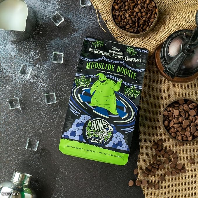 Bones Coffee Company The Nightmare Before Christmas Mudslide Boogie Flavored Coffee Beans, Whole