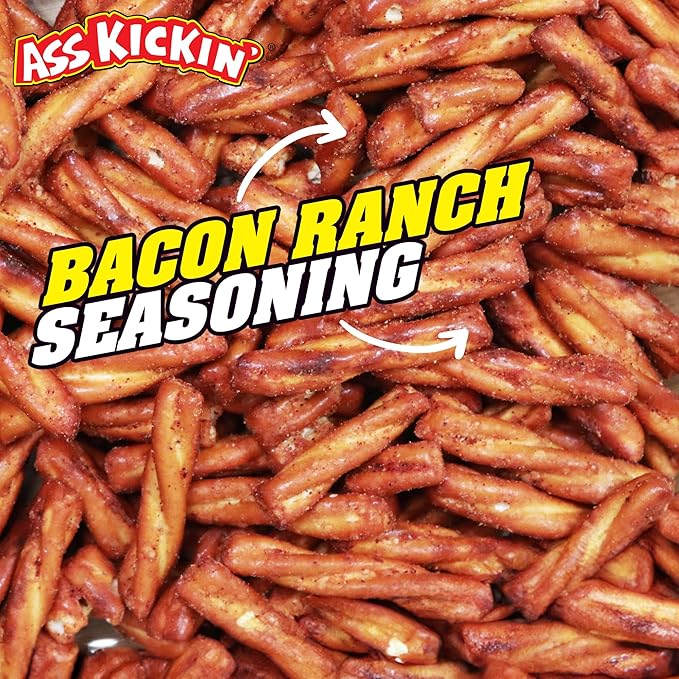 ASS KICKIN??Pretzels 12 Ounce Size Flavor Pack Seasoned Pretzel Twists (12oz, Bacon)