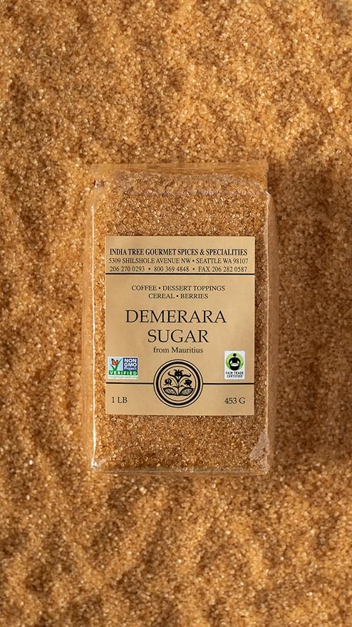 India Tree Demerara Sugar, 1.75 lb | Vegan, Non-GMO, Gluten-Free and Fair Trade Unrefined Cane