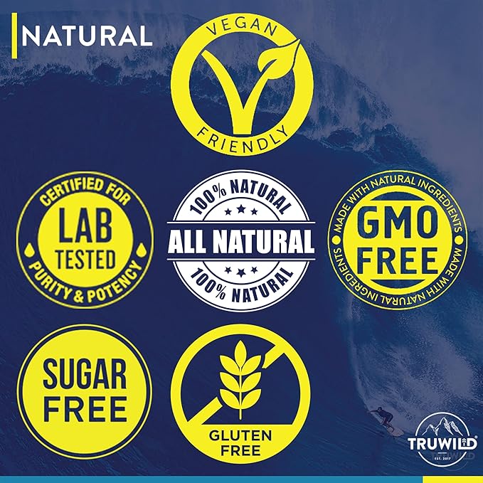 TruWild Natural Hydration Powder with Zero Sugar, Vegan Electrolytes + Amino Acids, Recovery Drink