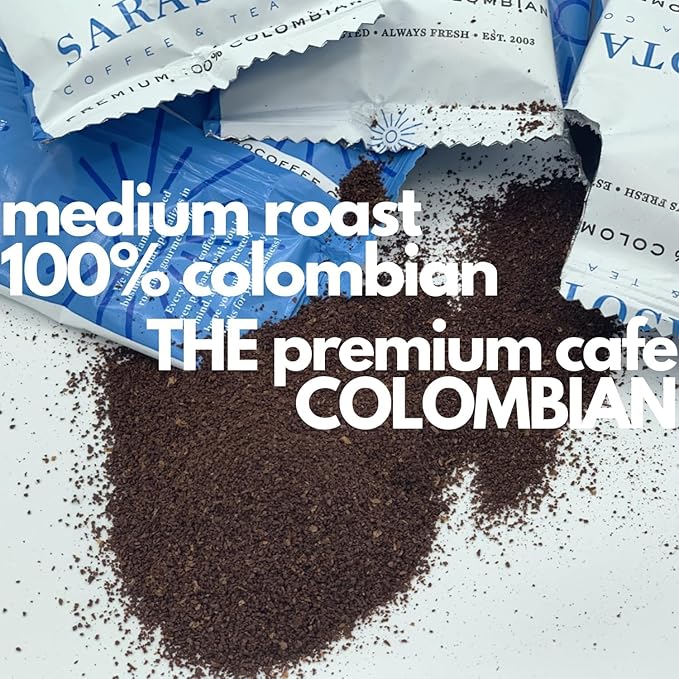 Ground Coffee | Colombian Medium Roast Low Acid Mold Free Pouches | Bulk Packets | Gourmet