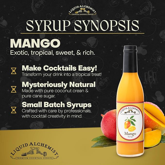 Liquid Alchemist Mango Syrup for Drinks - Real Ingredients Make our Mango Puree for Cocktails the