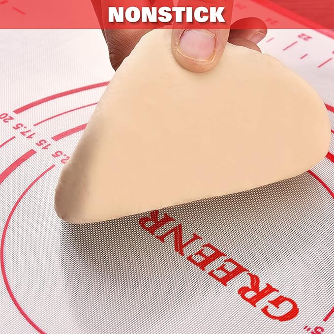 GREENRAIN Extra Large Silicone Pastry Mat Non Stick Baking Mat with Measurement Fondant Mat