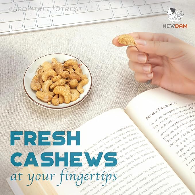 NEWBAM Lightly Salted Cashews Individual Packs - 12 Cashew Snack Packs Roasted Nuts (1.5oz Each)