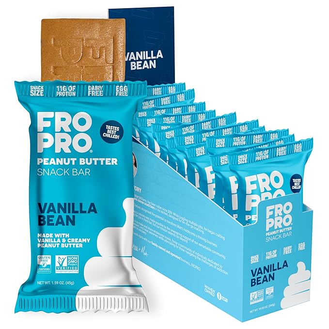 FROPRO Plant Protein Snack Bars - Plant Based Protein Bars, All-Natural, Gluten, Dairy, & Soy Free