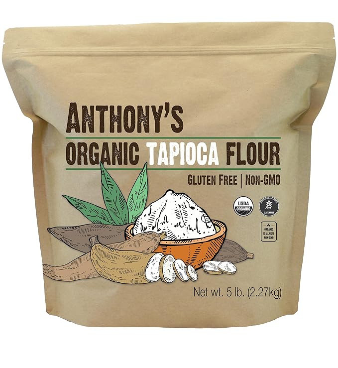 Anthony's Organic Tapioca Flour Starch, 5lbs, Gluten Free & Non GMO