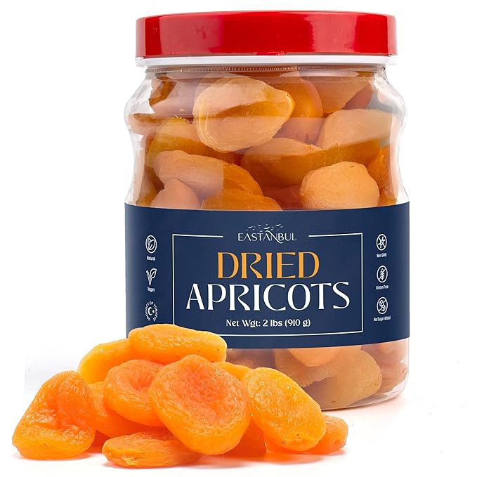 Eastanbul Dried Apricots, 2lb, Apricots Dried Fruits Snacks, No Sugar Added, Premium Turkish Fruit