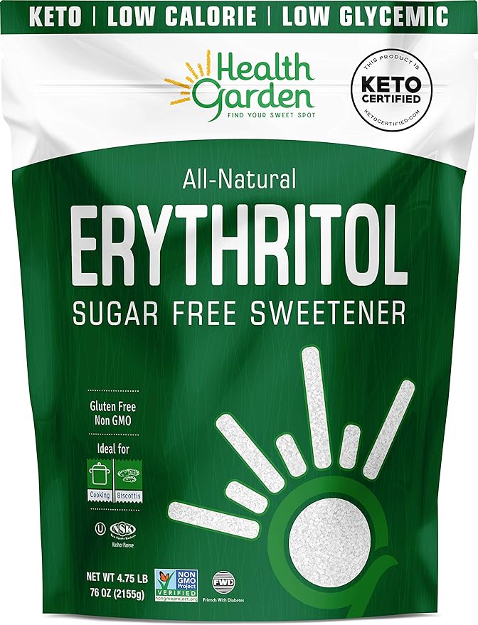Health Garden Erythritol Sweetener - Non GMO - Gluten Free - Sugar Substitute - Keto Friendly