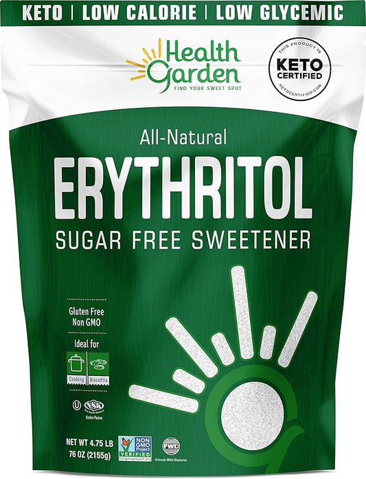 Health Garden Erythritol Sweetener - Non GMO - Gluten Free - Sugar Substitute - Keto Friendly